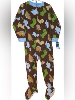 Carters - NWT 4T fleece zip-up footed sleeper with dinosaurs